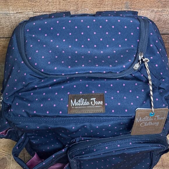 Matilda Jane Summer Fun Cooler Backpack Brilliant Daydream Blue Polka Dot main image 9